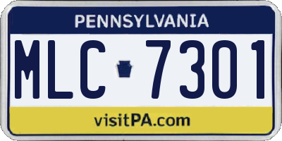 PA license plate MLC7301