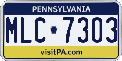 PA license plate MLC7303