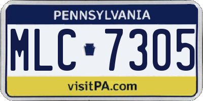 PA license plate MLC7305