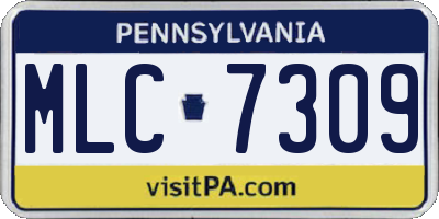 PA license plate MLC7309