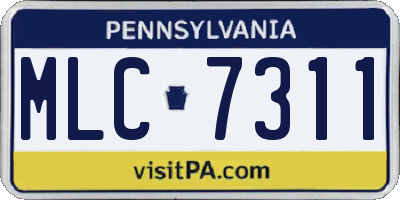 PA license plate MLC7311