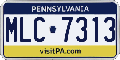 PA license plate MLC7313