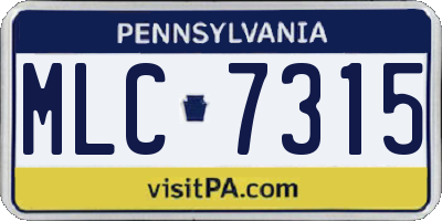 PA license plate MLC7315