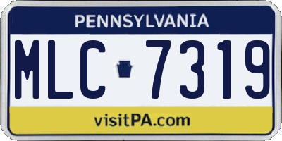 PA license plate MLC7319