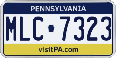 PA license plate MLC7323