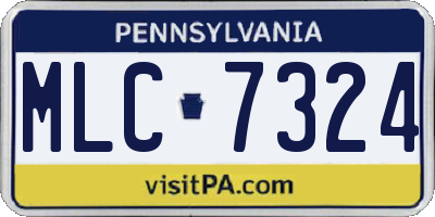 PA license plate MLC7324