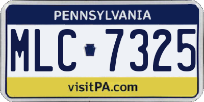 PA license plate MLC7325