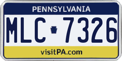 PA license plate MLC7326