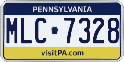 PA license plate MLC7328