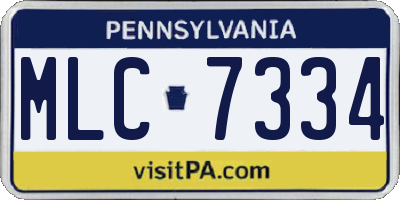 PA license plate MLC7334