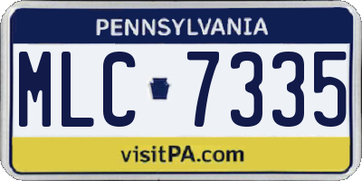 PA license plate MLC7335