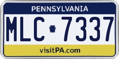 PA license plate MLC7337