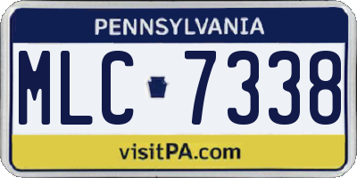 PA license plate MLC7338