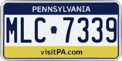 PA license plate MLC7339