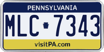 PA license plate MLC7343
