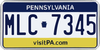 PA license plate MLC7345