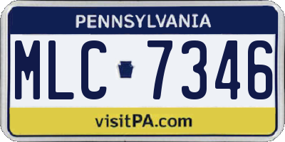 PA license plate MLC7346