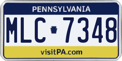PA license plate MLC7348