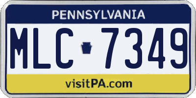 PA license plate MLC7349