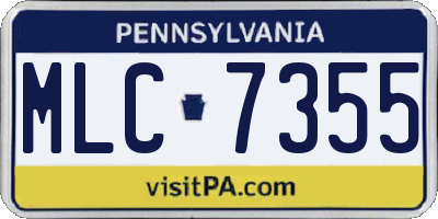 PA license plate MLC7355