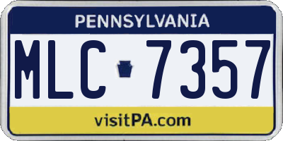 PA license plate MLC7357