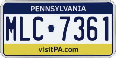 PA license plate MLC7361