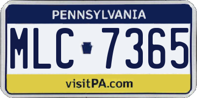 PA license plate MLC7365