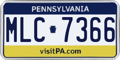 PA license plate MLC7366