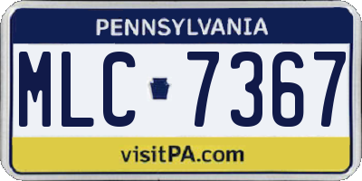 PA license plate MLC7367