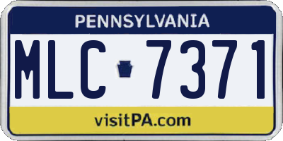 PA license plate MLC7371