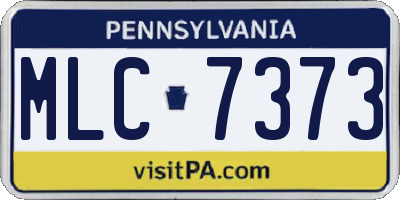 PA license plate MLC7373