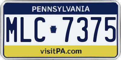 PA license plate MLC7375