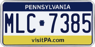 PA license plate MLC7385