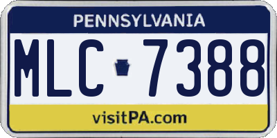 PA license plate MLC7388