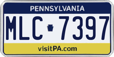 PA license plate MLC7397