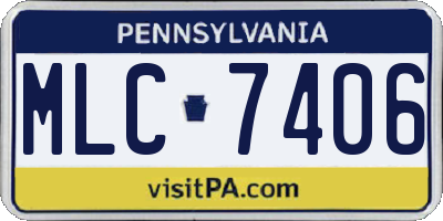 PA license plate MLC7406
