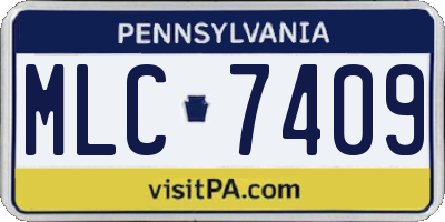 PA license plate MLC7409