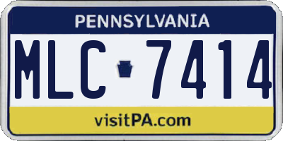 PA license plate MLC7414