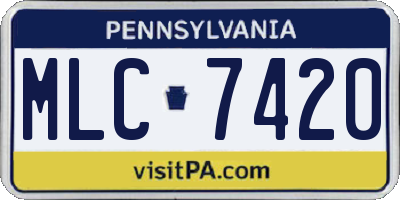 PA license plate MLC7420