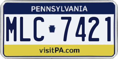 PA license plate MLC7421