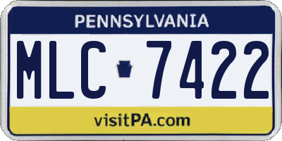 PA license plate MLC7422