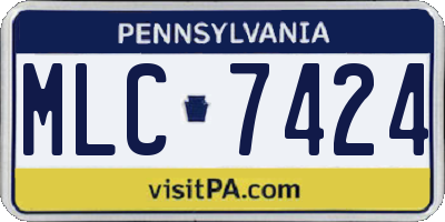 PA license plate MLC7424