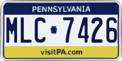 PA license plate MLC7426