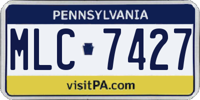 PA license plate MLC7427