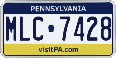 PA license plate MLC7428
