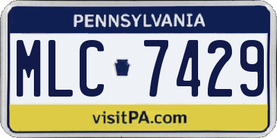 PA license plate MLC7429