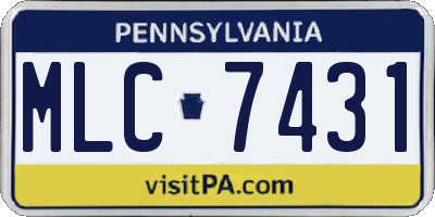 PA license plate MLC7431