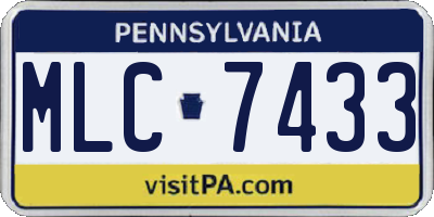 PA license plate MLC7433