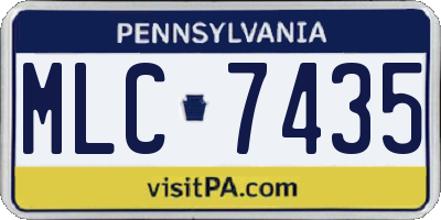 PA license plate MLC7435