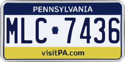 PA license plate MLC7436